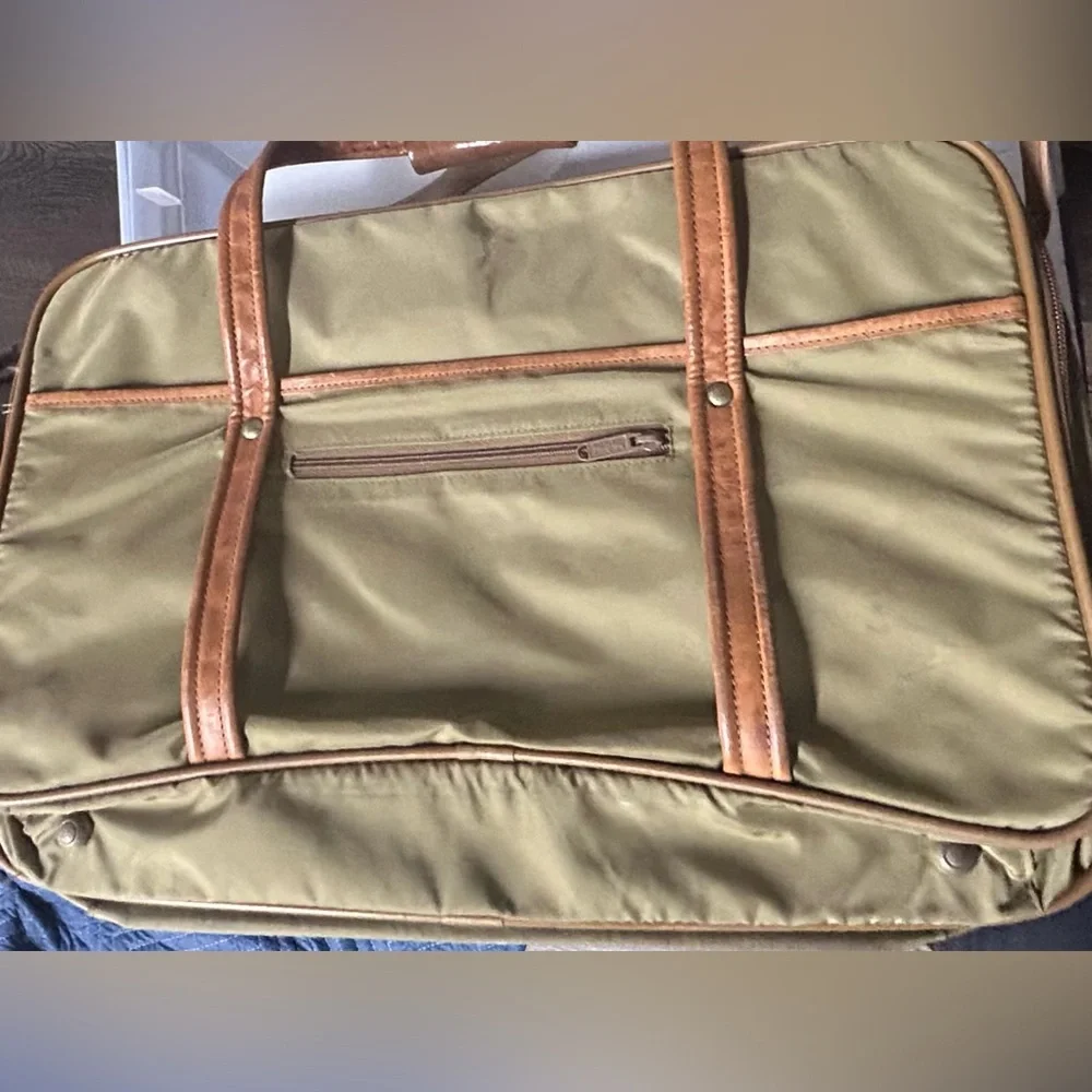 Vintage Hartmann Leather & Nylon Carry On Expandable Shoulder Bag Garment - Picture 7 of 12